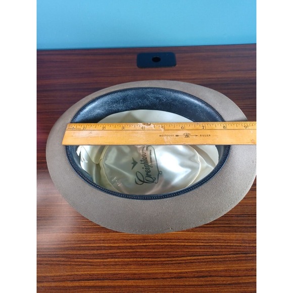 Vintage Creighton Fedora Classic Style Brown Felt Green Band - Picture 14 of 16